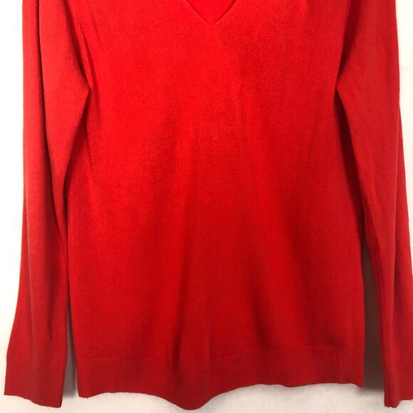 Atmosphere V-Neck Pullover Orange Sweater Size 8 Workwear Casual - Picture 4 of 9